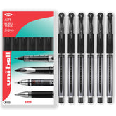 uni-ball UM-151 Signo Gel Grip Rollerball Pen - 0.7mm - In Gift Box (Pack of 6, Black)